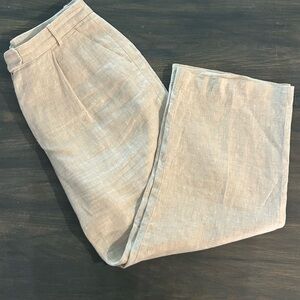 Banana Republic Light Tan Linen Trousers. Size 14.